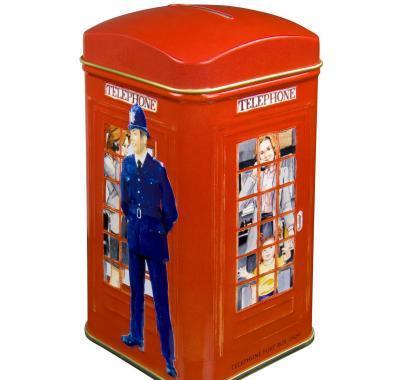 AHMAD Tea English Breakfast 25 sáčků v plechové dóze ve tvaru telefonní budky