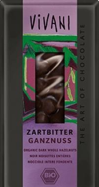 Hořká čokoláda s oříšky   VIVANI 100g-BIO