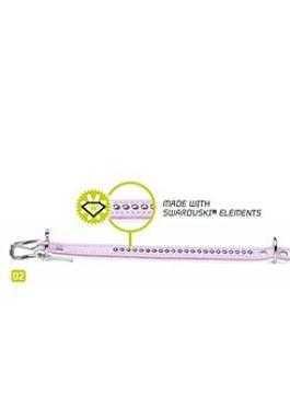 Obojek kožený ModernArtLuxus 24-28,5cm mod/bílý HUNTER