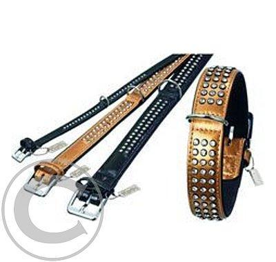 Obojek kožený Passion 60/40 Černý s kamínky KAR 1ks